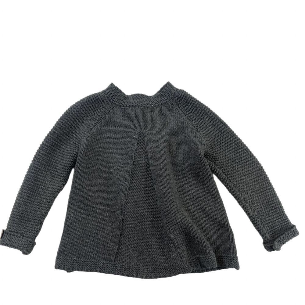 Pretty Girl Girl's Gray Chunky Knit 100% Cotton Cardigan Sweater Baby 12-18M - Picture 2 of 6